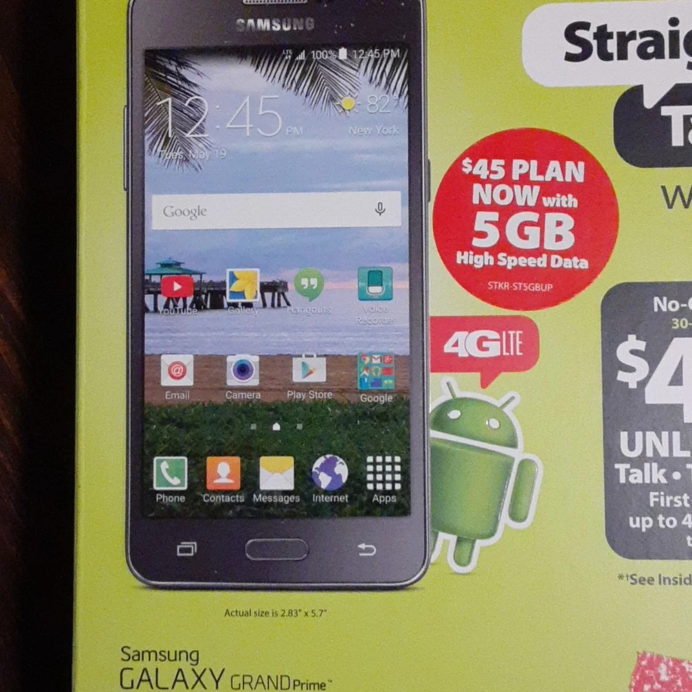 SAMSUNG GALAXY GRAND PRIME CELL, with case.